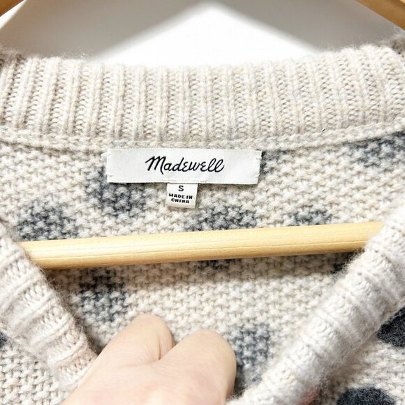 🌷SALE Madewell Leopard Dot Pullover Sweater Size Small Merino Wool Polkadot - Picture 11 of 16